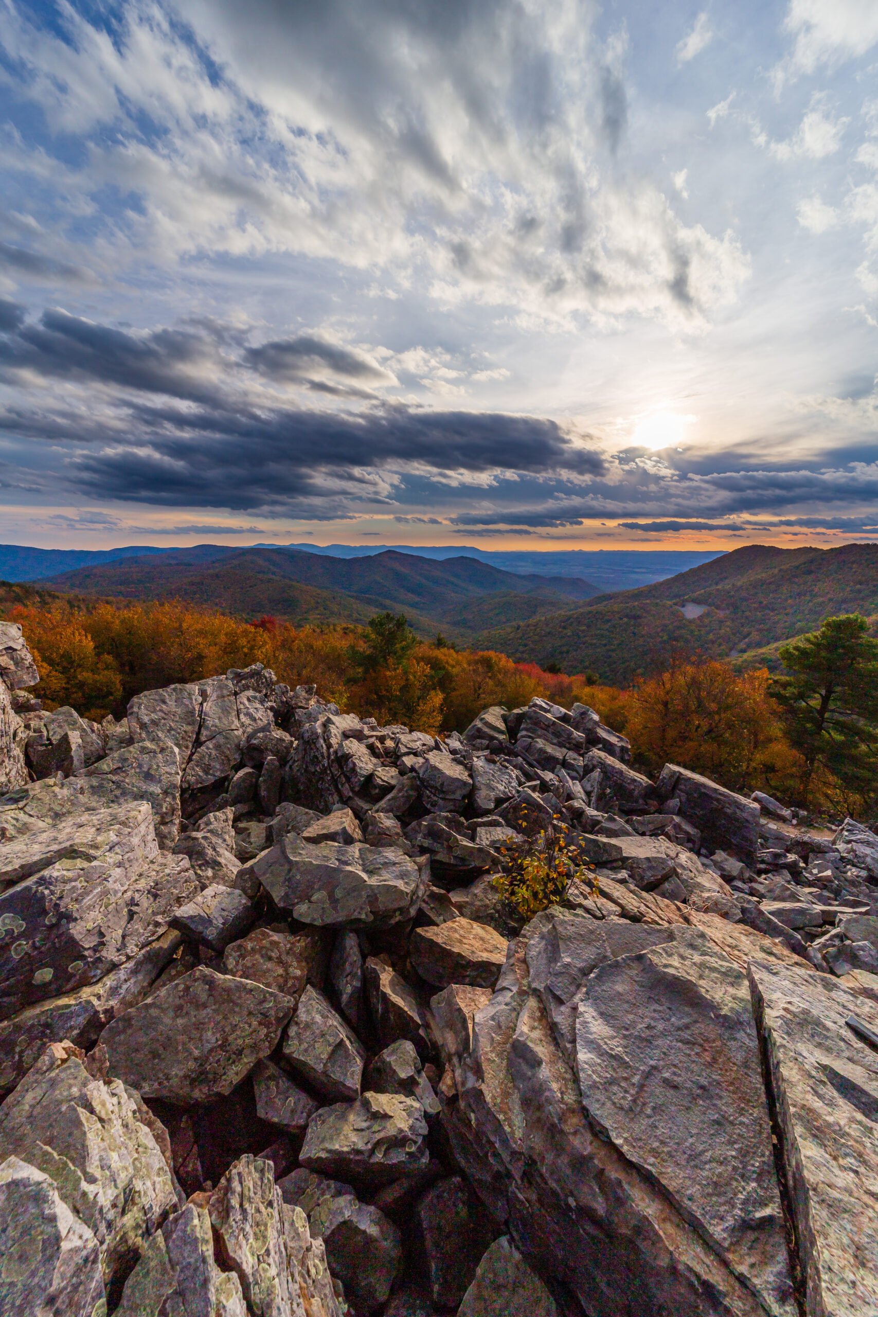 Blackrock Summit talus slope and views, Shenandoah National Park
