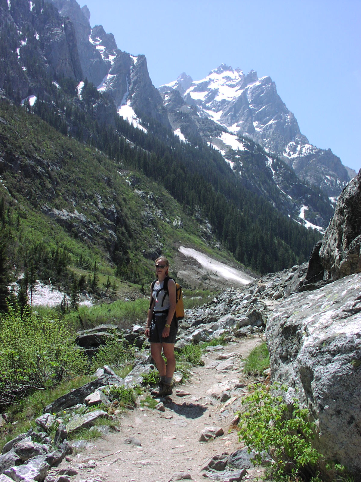 Hiking trail with mountain views in Grand Teton National Park
