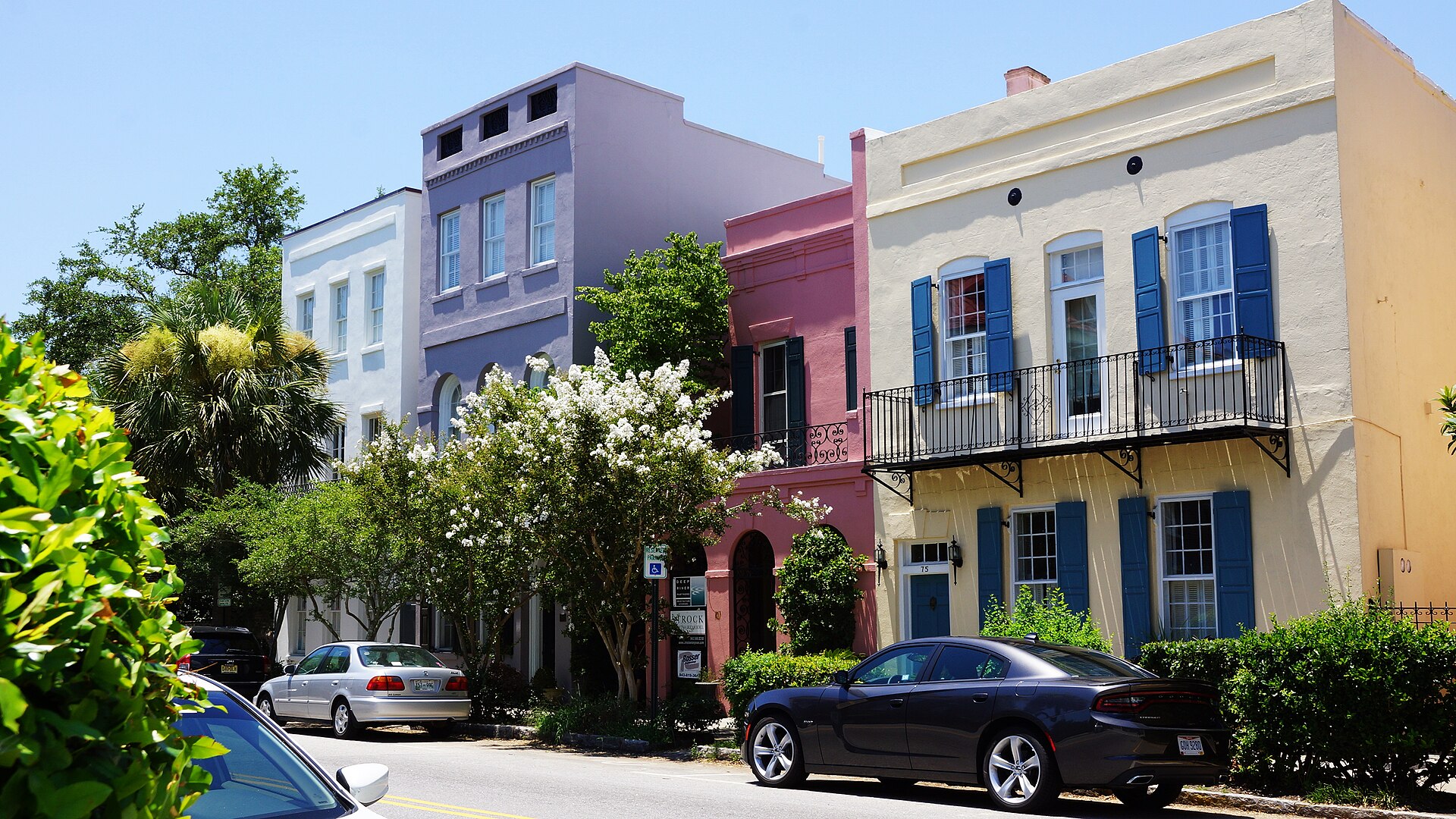 Historic East Bay Street in downtown Charleston South Carolina near French Quarter restaurants