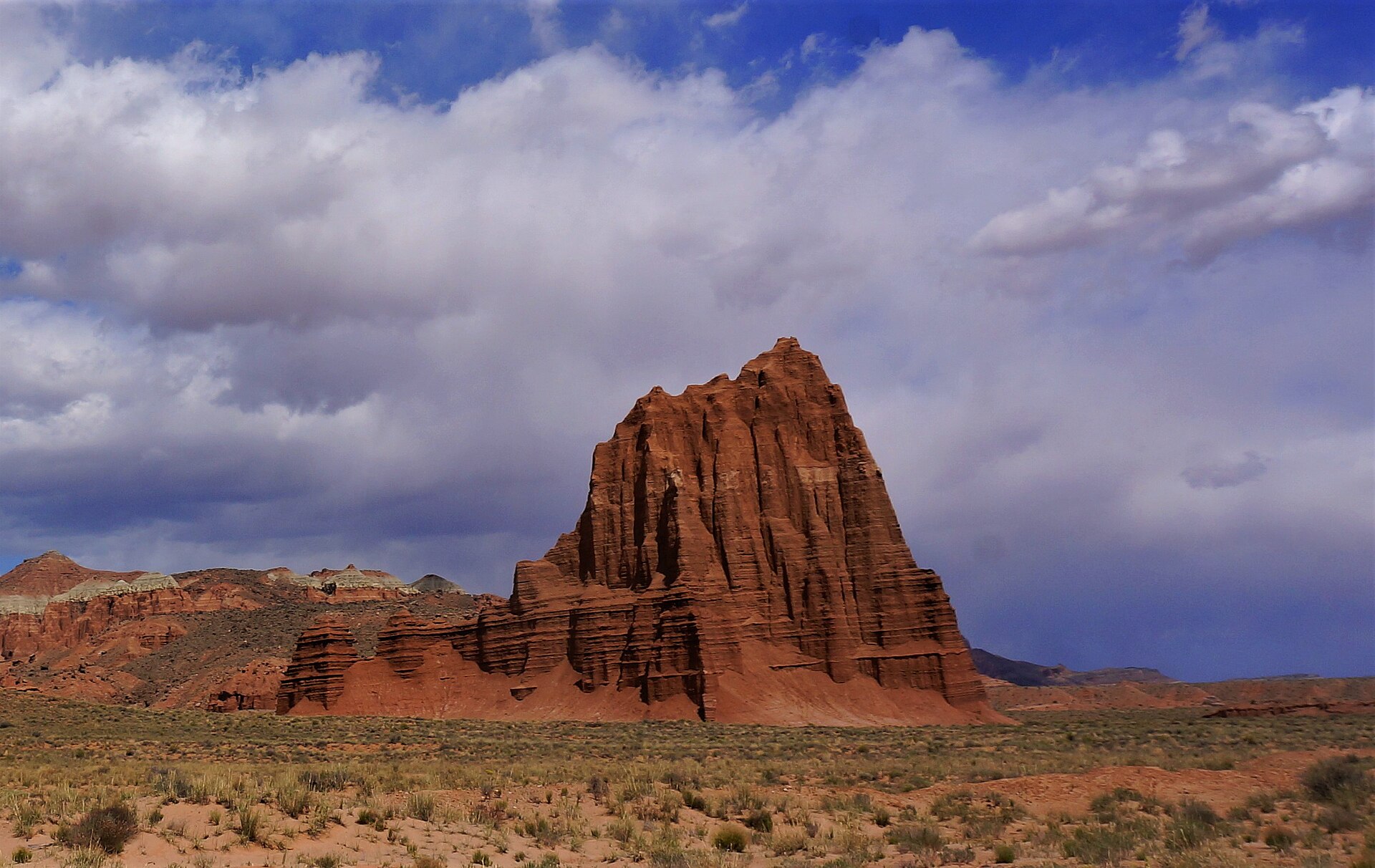 Temple of the Sun in Cathedral Valley, Capitol Reef National Park, reached from Highway 24 near Hanksville