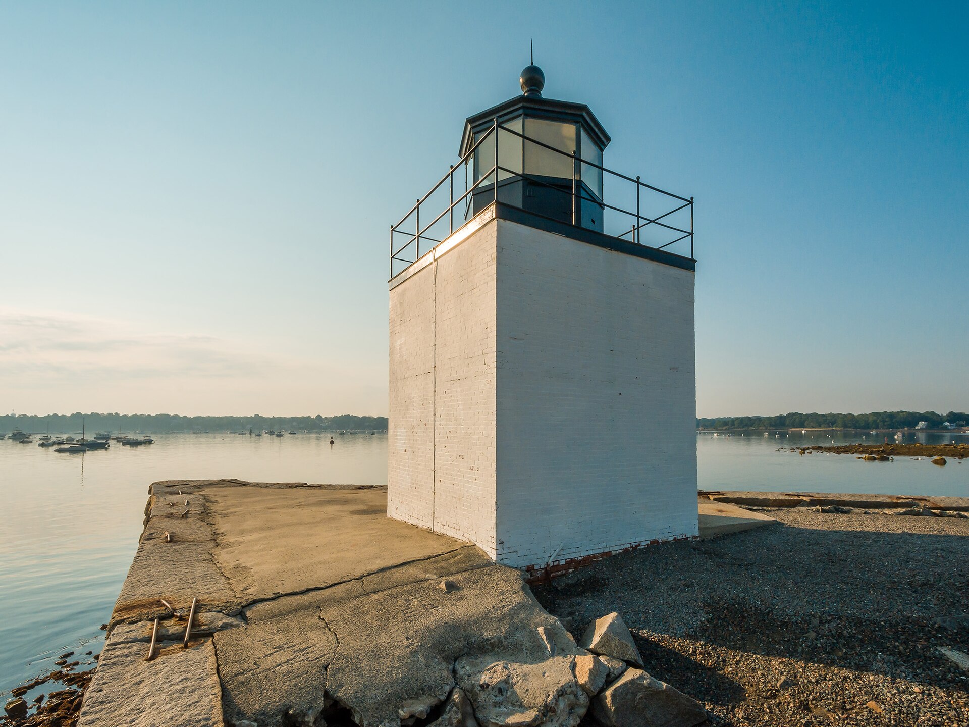 Derby Wharf Light Station at the end of Derby Wharf in Salem Harbor, Massachusetts