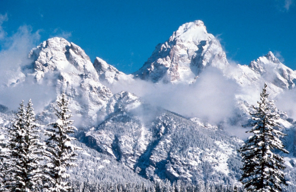 Fresh snow on the Grand Teton, showing how quickly Grand Teton National Park weather changes by month