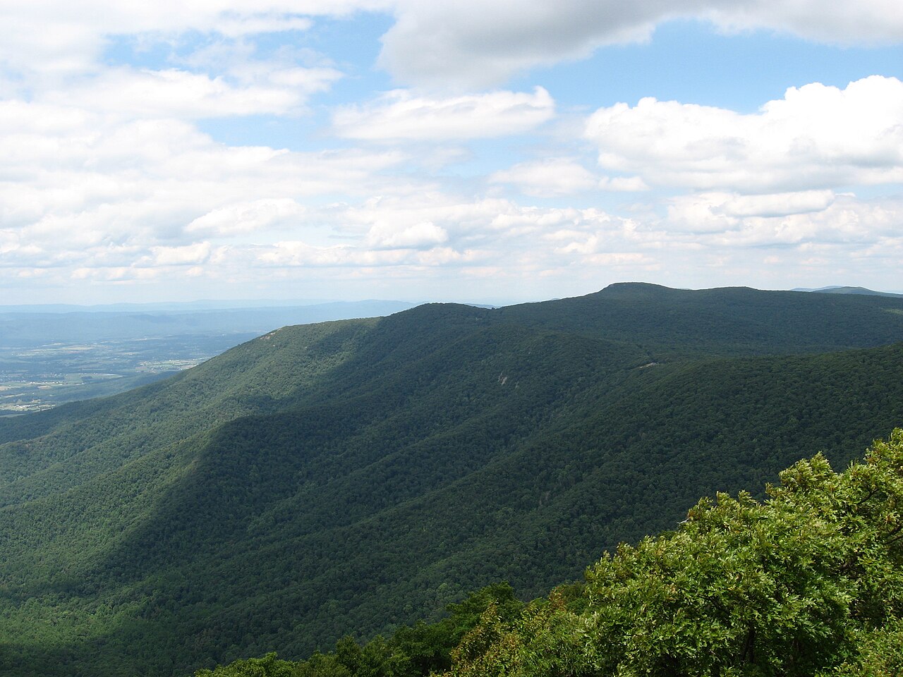 View of Stony Man Mountain and the Blue Ridge from the summit of Hawksbill in Shenandoah National Park