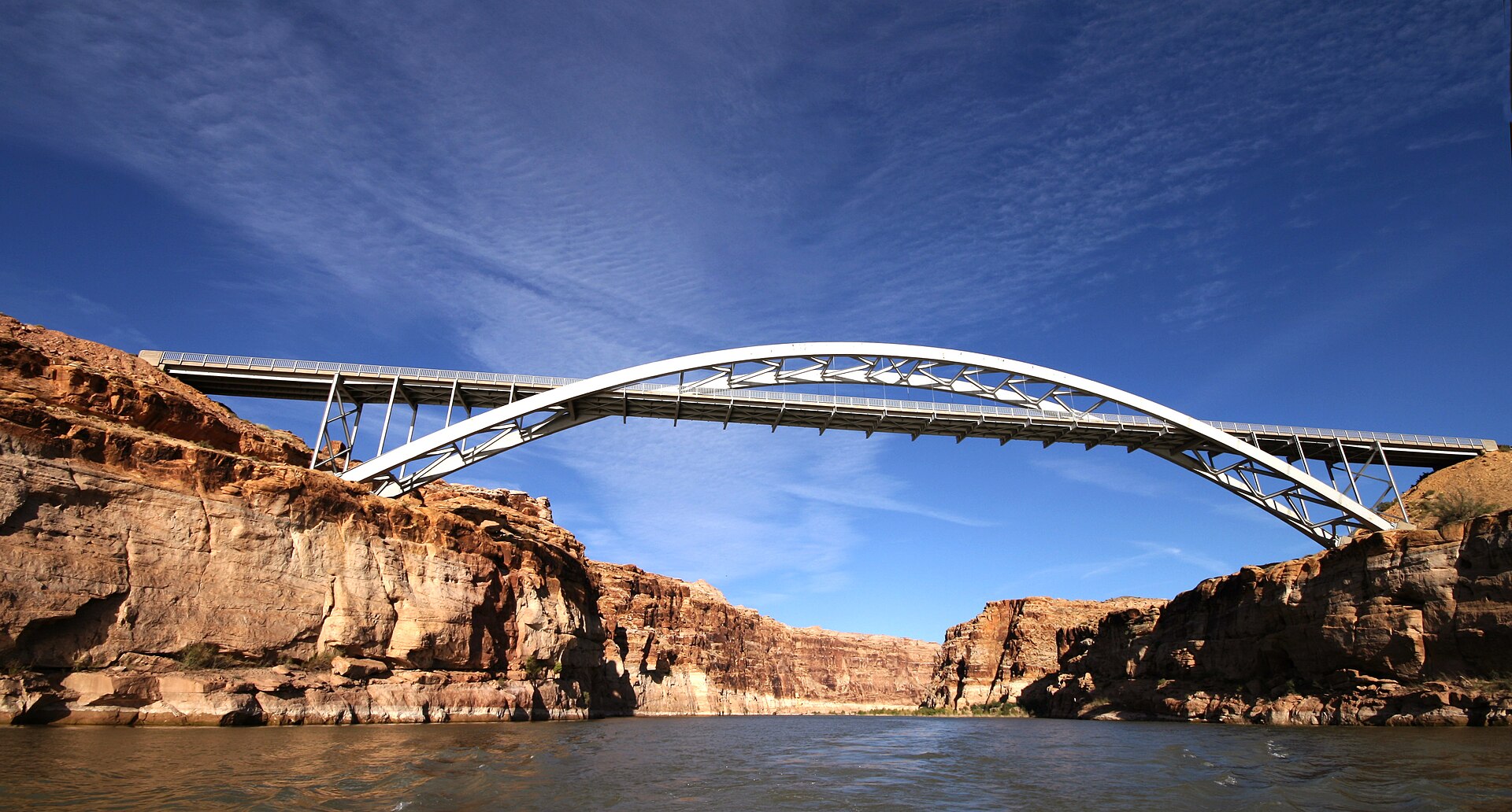 Hite Crossing Bridge over the Colorado River near Hite Overlook on Highway 95, Utah