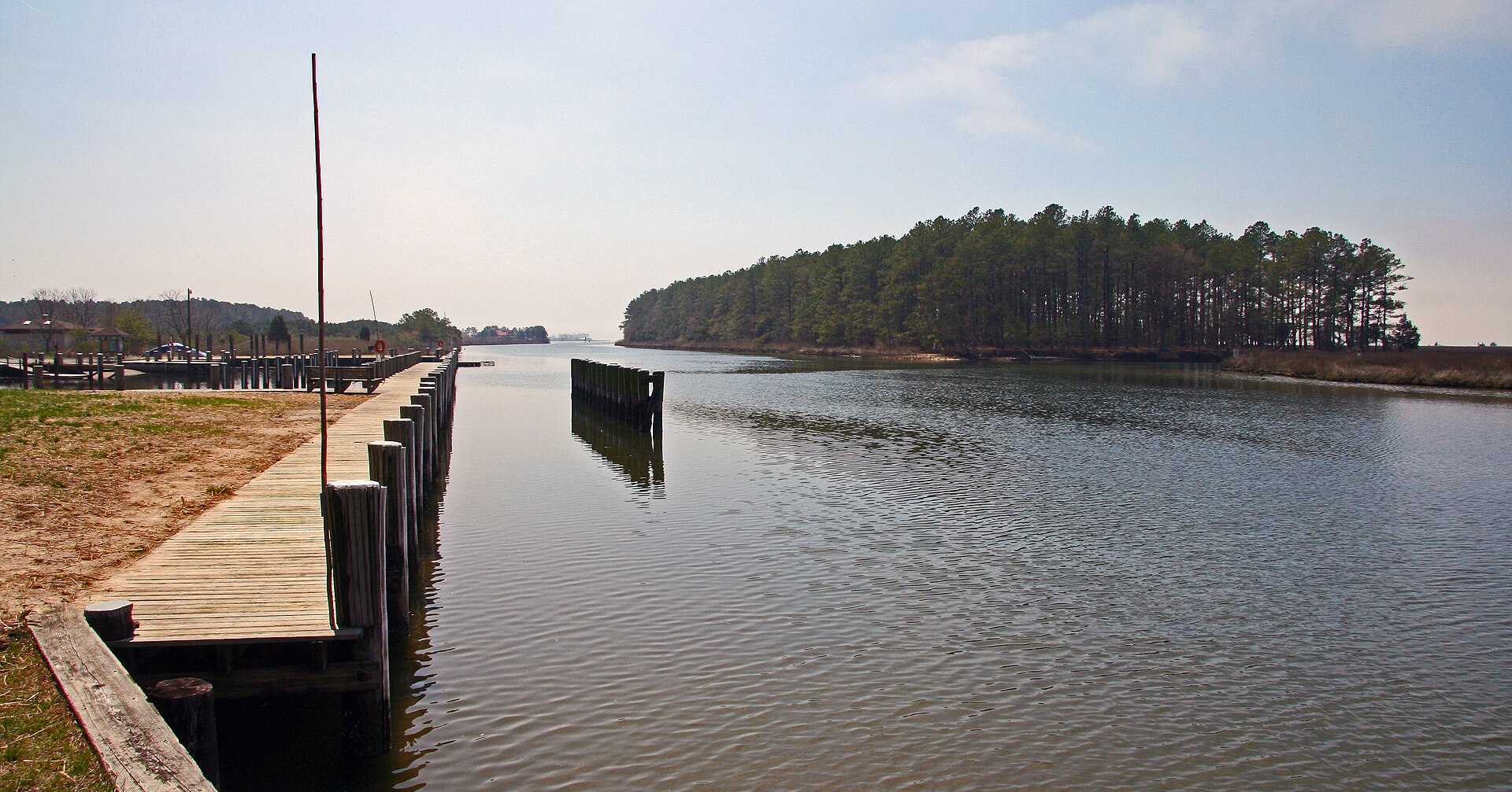 Salt marsh and water at Janes Island State Park near Crisfield, Maryland