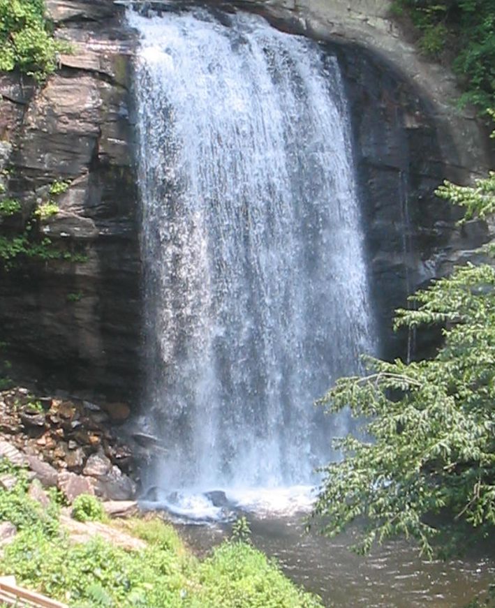 Looking Glass Falls in Pisgah National Forest near Asheville, NC