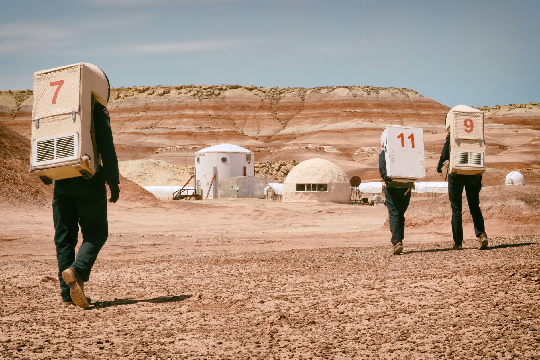Mars Desert Research Station among the colorful clay hills near Hanksville, Utah