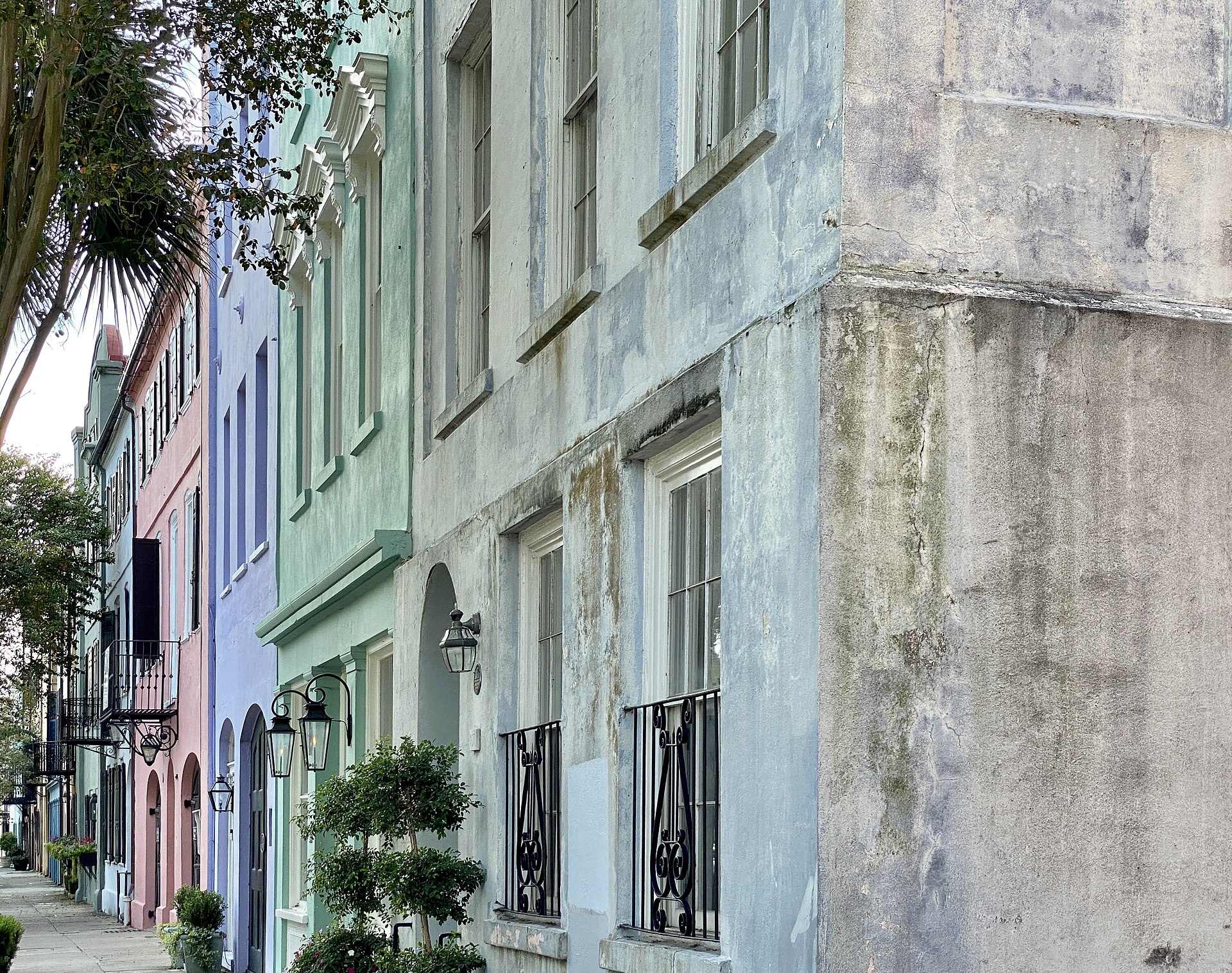 Rainbow Row houses in Charleston, South Carolina