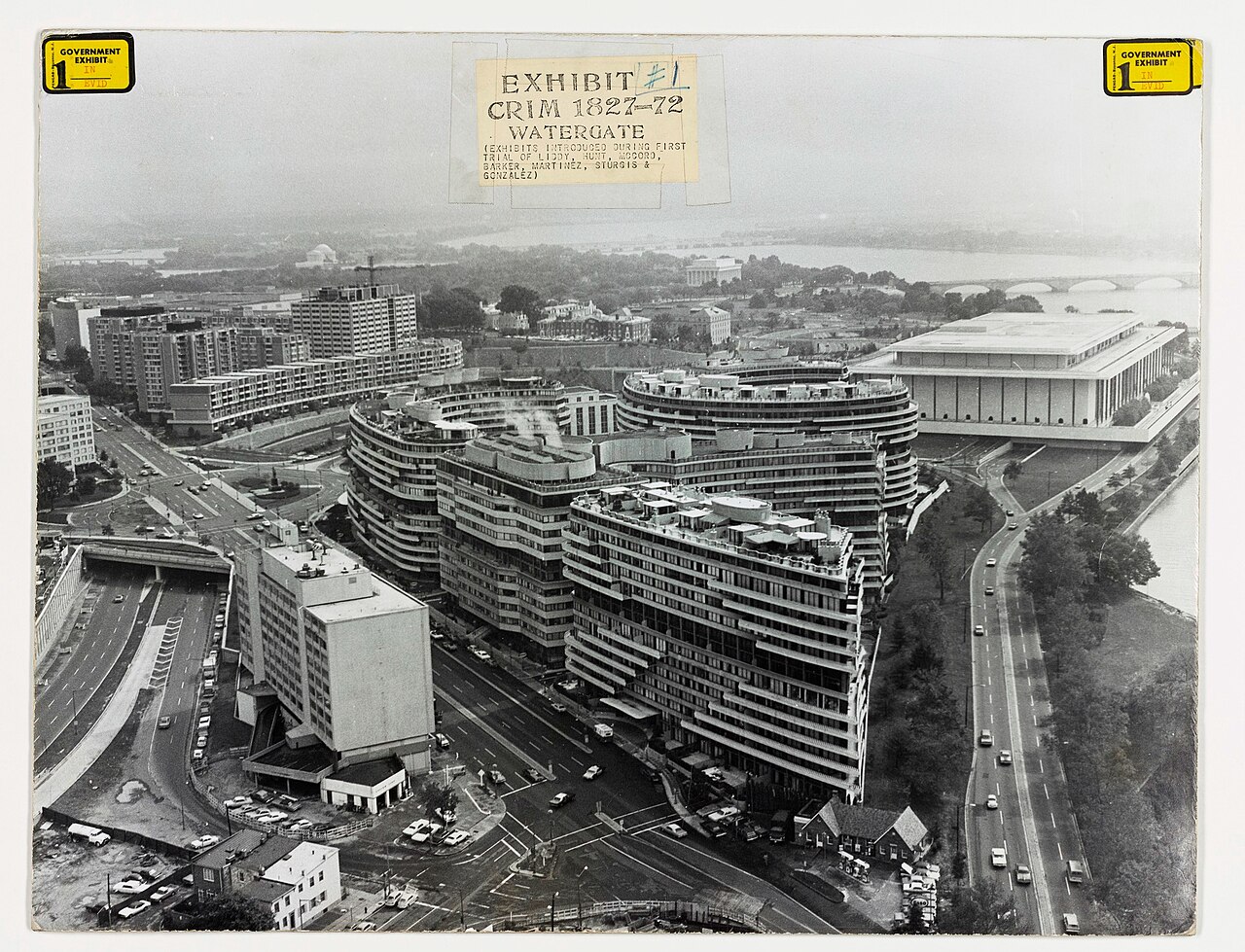 The curving Watergate complex beside the Potomac River in Foggy Bottom, Washington DC