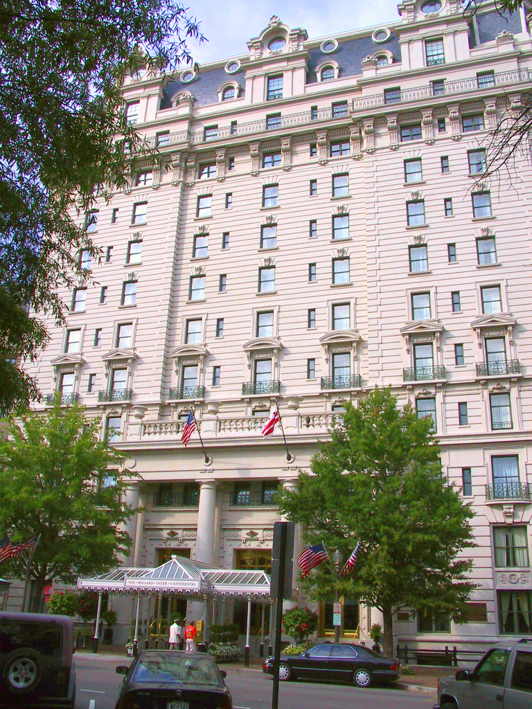 Exterior of the Willard InterContinental hotel on Pennsylvania Avenue in Washington DC