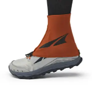 ALTRA Trail Gaiter in orange fitted over a trail running shoe