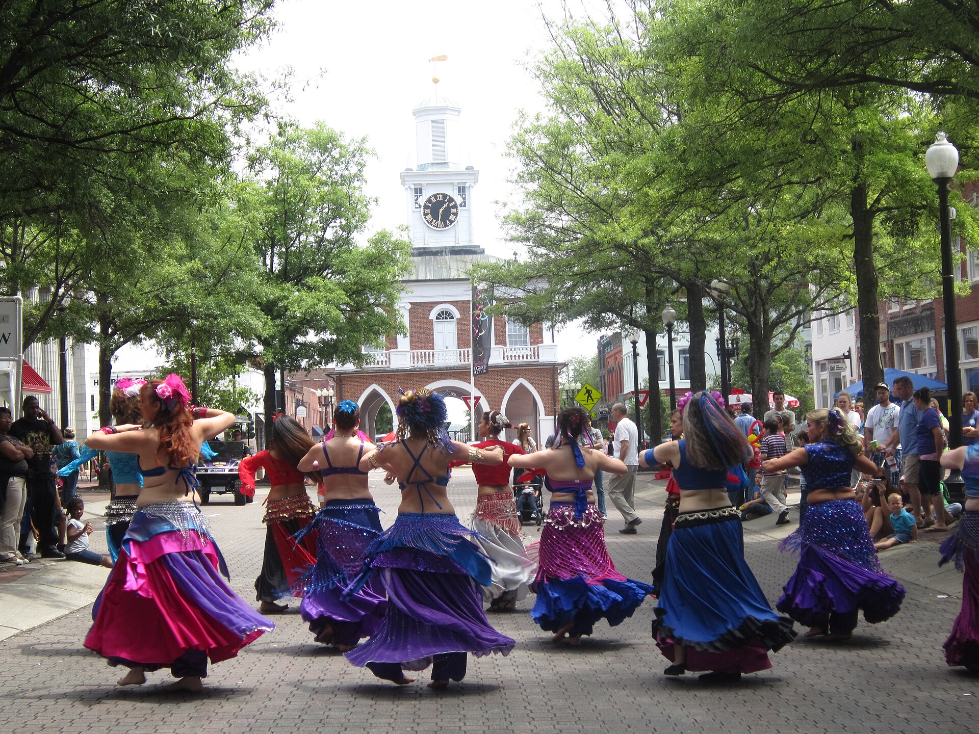 Crowds at the spring Dogwood Festival in downtown Fayetteville NC, one of the best times to visit