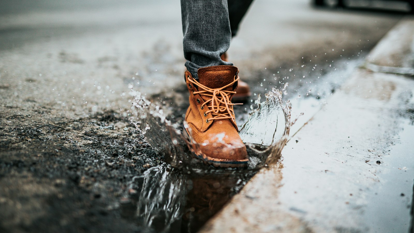 Pair of brown leather boots